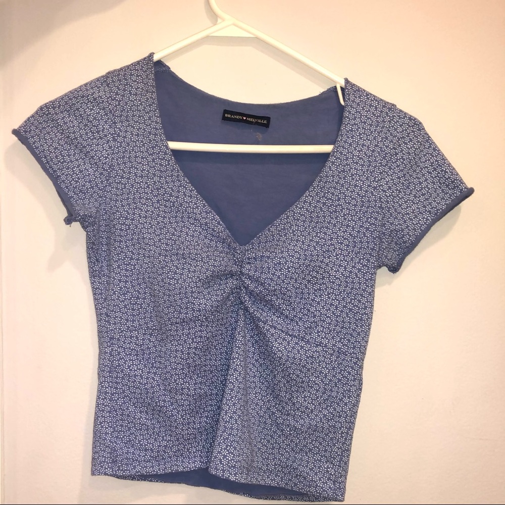 Brandy Melville Gina Blue Flower Top
